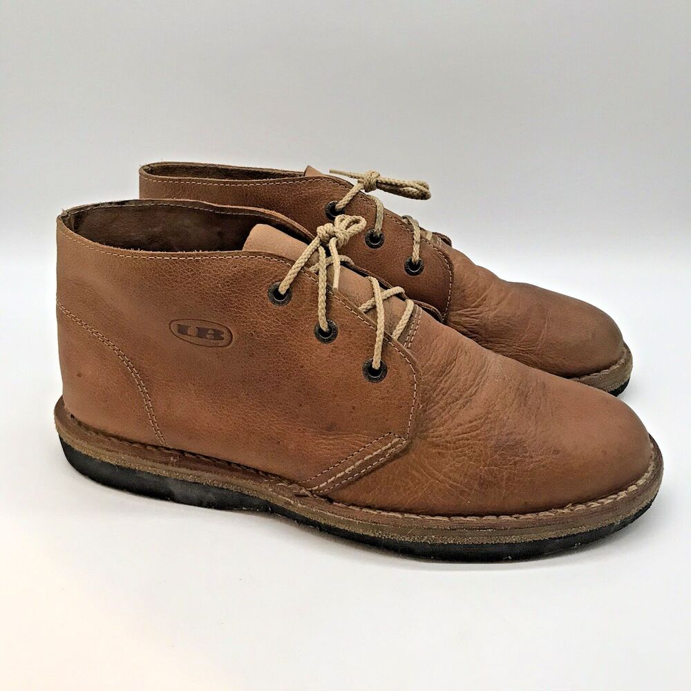 UnionBay Brown Leather Chukka Boots Men's 11 Ankle Mid Top Lace-Up Desert Shoes